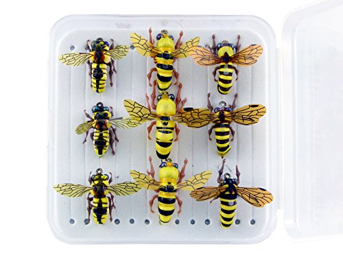image for YAZHIDA Fly Fishing Kit – Pack 9 of Handmade Fly Fishing Lures Kit 