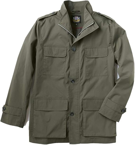 Amazon ヘリンボーンクラブ Herringbone Club トラベルジャケット ジャケット アウター M65 はっ水 メンズ カーキ L セール対象 コート ジャケット 通販