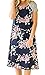 Major Wong Women's Summer Casual Crewneck Short Sleeve Floral Print A-line Loose T shirt Dresses Tunic Midi Dress