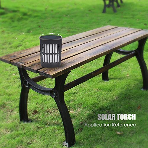 Bebrant Solar Lanterns Solar Powered and USB Charging Flickering Flames Solar Lights Outdoor Hanging Lanterns Waterproof Landscape Decoration Lighting Dusk to Dawn Auto On/Off for Halloween(2 Pack)