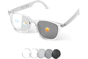 GENXENON Smart Glasses for Women Men, Bluetooth Audio Glasses with Color-Changing Lenses, Open Ear Sound Speakers, Magnetic Charging, Voice Assistant, Music/Calls, Blue Light Glasses for Working Travel (Clear)