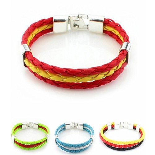 Shuohu FIFA World Cup 2018 - National Flag Braided Bracelet for Fans of (Brazil)