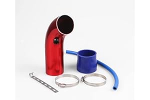 LPFIDI 3 Inch Universal Aluminum Cold Air Intake System Filter Car Truck Turbo Piping Red