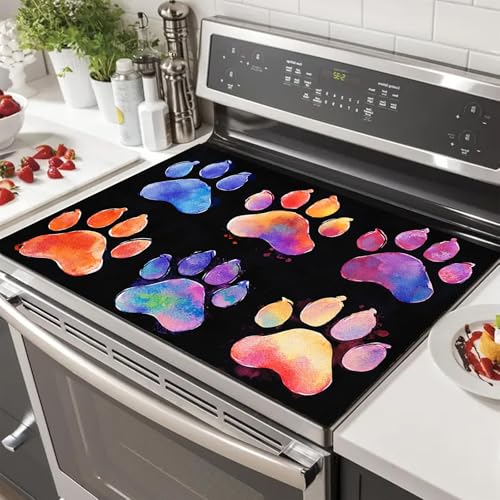 HOMETITUTE Stove Top Cover Paw Print Mat
