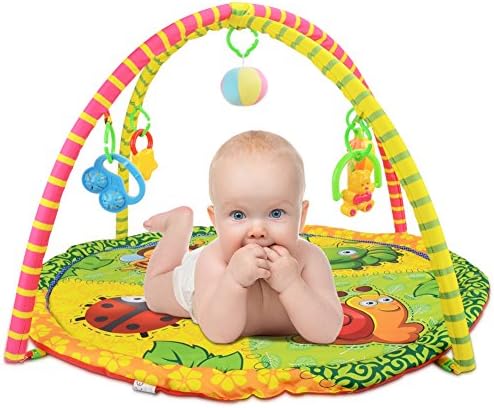 Anjojo Grow-with-me Activity Gym &amp; Play Mats For Newborn And Toddler (Yellow)