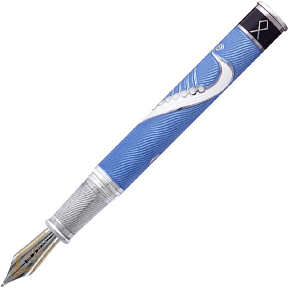 David Oscarson Valhalla Black White and Blue Broad Odin Fountain Pen