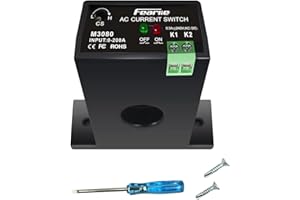 nodehawk Current Sensing Switch/Relay,AC Current Sensing Switch 0-200A Normally Open Current Sensor Monitoring Relay,Linkage PLC Signal,Overload Controller (M3080)
