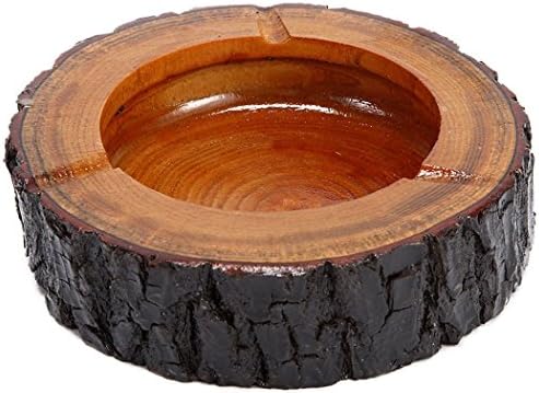 Wooden Cigarette Ash Tray, Cool,Sturdy Elegantly Rustic Ash Try,Cegar Round Original Cigar Ashtray for Outdoors and Indoors