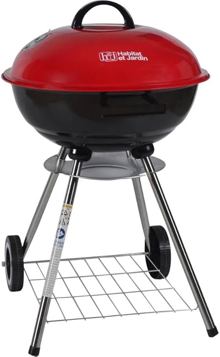 Habitat Et Jardin Barbecue Charbon De Bois Royal Dia 44 Cm Rouge Amazon Fr Jardin