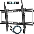 Cheetah Mounts APTMM2B TV Wall Mount for 20-75-Inch TVs Bundle with 10-feet Braided HDMI Cable and a 6-Inch 3-Axis Magnetic Bubble