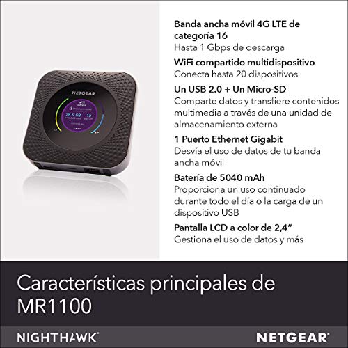 NETGEAR-Nighthawk-Router-4G-Sim-MR1100-Velocidad-hasta-1-Gbps-Conecta-hasta-20-Dispositivos-wifi-Portatil-4G-con-cualquier-SIM