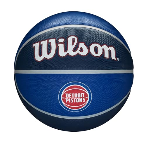 WILSON Basketball NBA Team Tribute, Detroit Pistons, Outdoor, Gummi, Groesse: 7, WTB1300IDDET