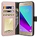 Galaxy Grand Prime Plus Case, Galaxy J2 Prime Case, TAURI [Kickstand] Wallet Leather with Card Pockets Protective Flip Cover For Samsung Galaxy J2 Prime / Grand Prime Plus - Rose Gold