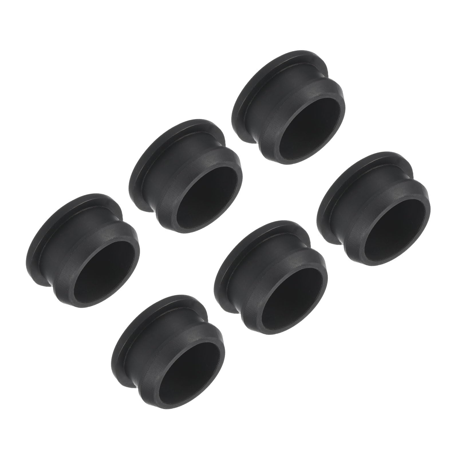 TOP-VIGOR 6Pcs Silicone Snap in Locking Hole Plugs, 23mm Diameter Hole Stoppers, Rubber Panel Seal Cover Flush Type Panel Round for Kitchen Rubber Bulkheads Waterproof Sealing Plugs, Black