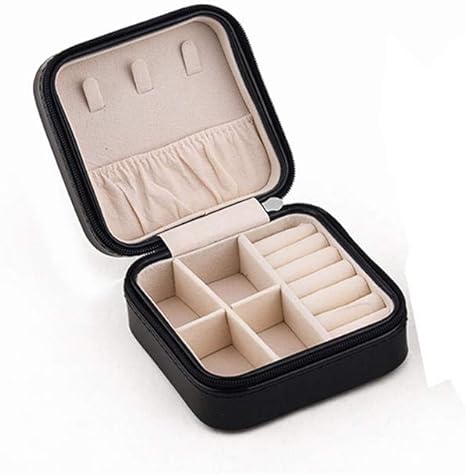 KDABJD Reise Schmuckschatulle Pu Leder tragbare Schmuckschatulle kleine