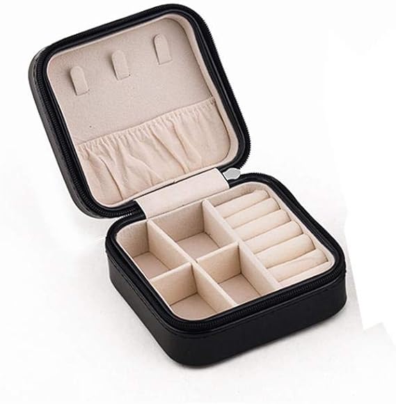 KDABJD Reise Schmuckschatulle Pu Leder tragbare Schmuckschatulle kleine