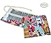 CreooGo New Design Colorful Pencil Wrap Roll Up Case Pouch Organizer Holds for Colored Pencils (72 Loops, Pretty Women)