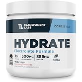 Transparent Labs Hydrate Electrolytes - 40 Servings, Raspberry Lemonade | Sugar Free Hydration Powder Electrolyte Naturally Flavored &amp; Sweetened with Stevia, with Coconut Water, Taurine, &amp; Potassium