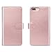 ULAK Compatible with iPhone 8 Plus/iPhone 7 Plus Wallet Case, PU Leather Flip Purse Cover with Credit Card Holders Wrist Strap TPU Skin Case for iPhone 7 Plus/8 Plus 5.5 inch (Rose Gold)