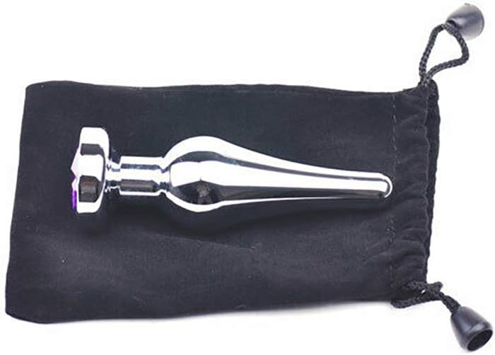 BeHorny Jewelled Stone Steel Butt Plug, Tapered Shape, 10 cm, Silver,violet - Image 3
