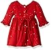 Youngland Baby Girls' Sparkle Sweater Knit Dress with Flower Detail