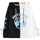 CRB Fashion Womens Kawaii Teens For Teenagers Cartoon Cotton Fleece Hoodie Top Shirt Sweatshirt