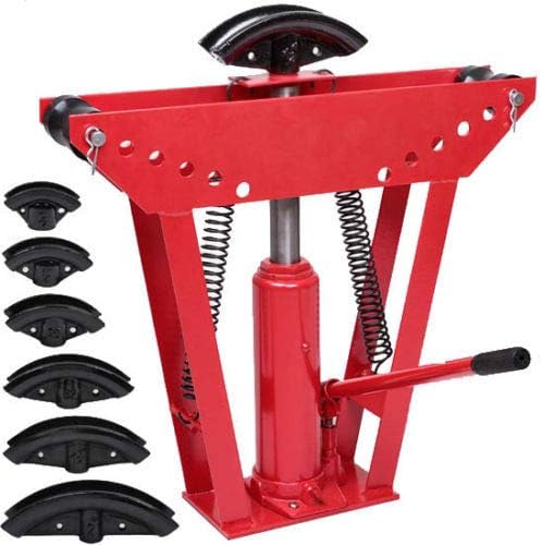poppip 12 Ton heavy Duty Hydraulic Manual Pipe Bender 6 Dies Tubing Tube Bending Tool