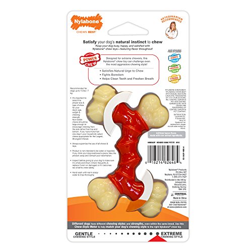 Nylabone Power Chew DuraChew Double Bone Bacon Dog Chew Toy, X-Small