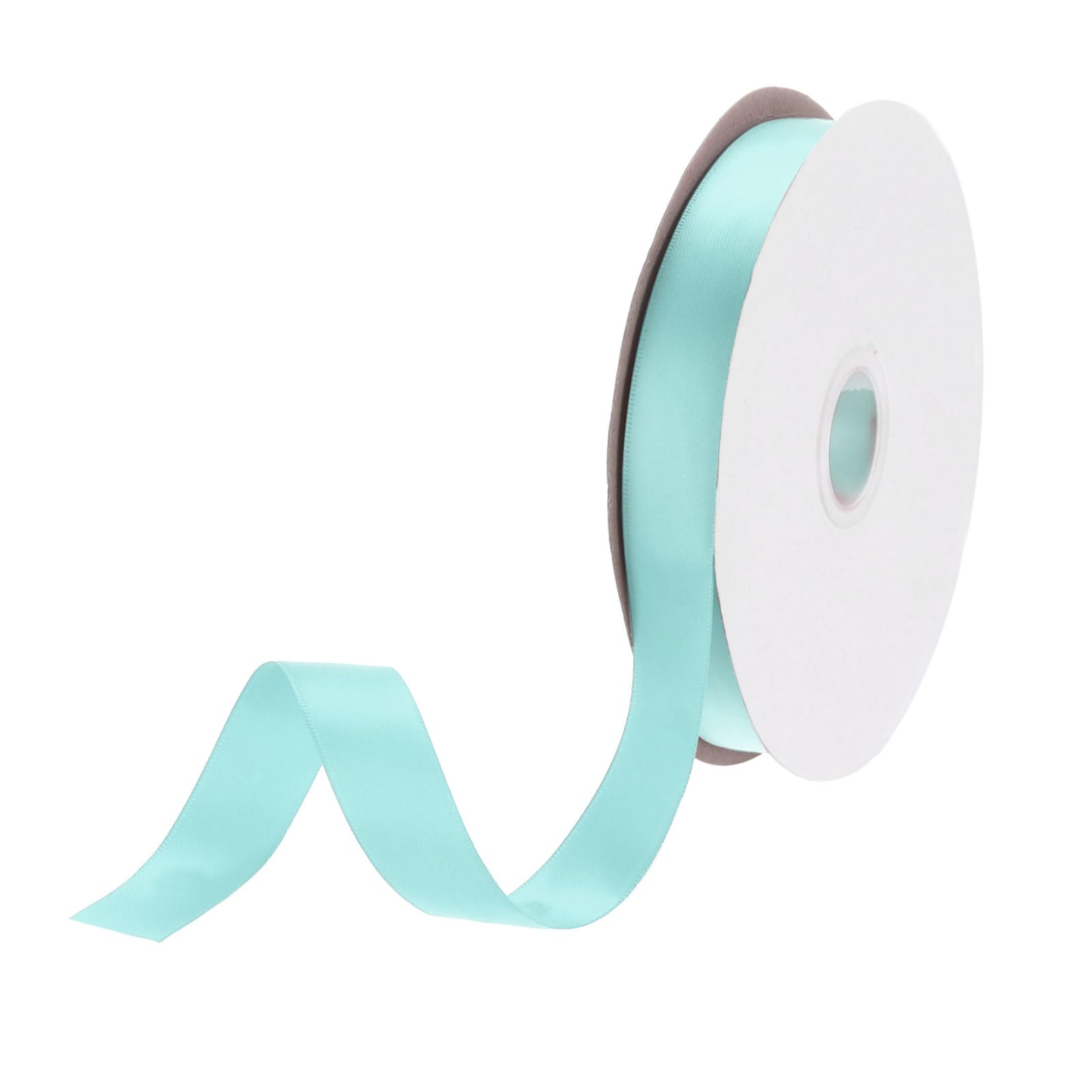 DMiotech 20mm Satin Ribbon 46m/150ft Thin Double Face Fabric Grosgrain Ribbon for Gift Wrapping Floral Hair Flower Bouquet, Aquamarine Blue