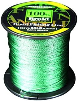 Fargiant 450M/500Yards 100% PE Dyneema Multifilament Strong Professional Braided Fishing Line 20LB-50LB (Green, 50LB)