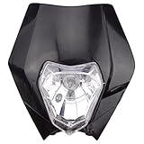 GOOFIT Universal 12V 35W Motorcycle Supermoto Halogen Headlight Indicator Fairing Lampshade for KTM IC4 620 KTM EXC Suzuki RM RMZ Honda XR Dirt Bike Motor Black