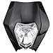 GOOFIT Universal 12V 35W Motorcycle Supermoto Halogen Headlight Indicator Fairing Lampshade for KTM IC4 620 KTM EXC Suzuki RM RMZ Honda XR Dirt Bike Motor Black