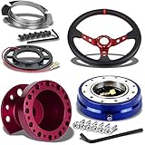 350MM 3" Red Tri-Spoke/Red Stripe Steering