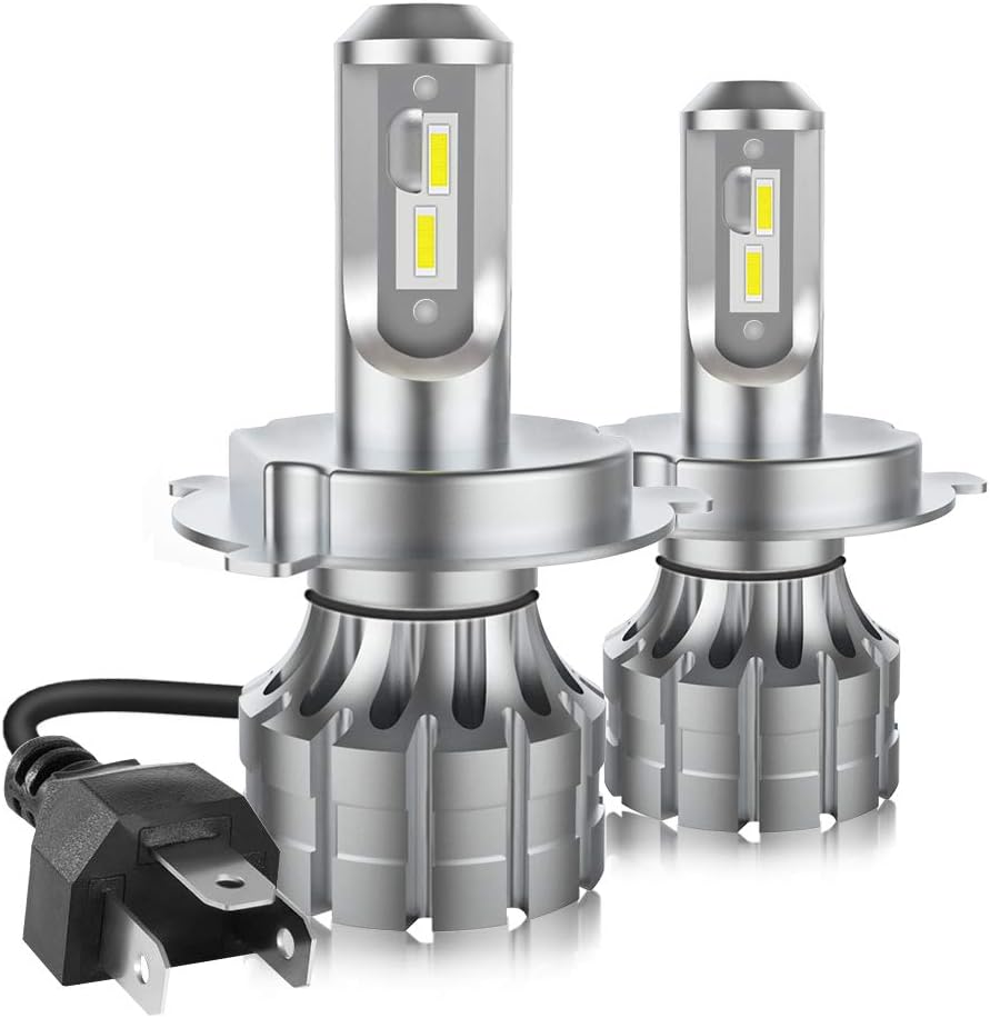 H4 LED Headlight Bulbs, 12000LM 80W/Pair All-in-One LED Headlight Conversion Kit, Halogen Headlight Replacement, Super Bright CSP Chips 6000K Cool White - 3 Years Warranty