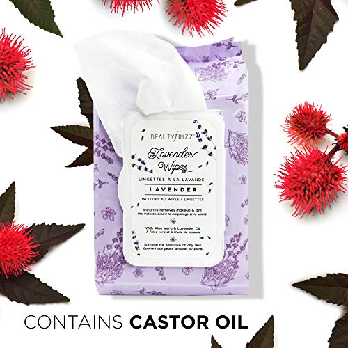 image for Beautyfrizz Lavender Face Cleansing Wipes - 120 pcs - Gentle Makeup Re