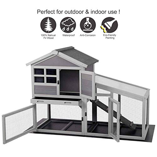 Aivituvin Chicken Coop Rabbit Hutch Outdoor Bunny Cage Indoor with
