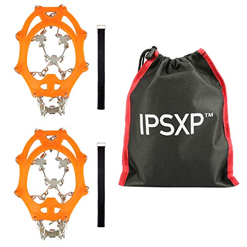 IPSXP Traction Cleats, Ice Snow Grips Crampons for Footwear with 19 Stainless Steel Spikes for Walking, Jogging, Climbing, Hiking on Snow and Ice - L - Thumbnail 6