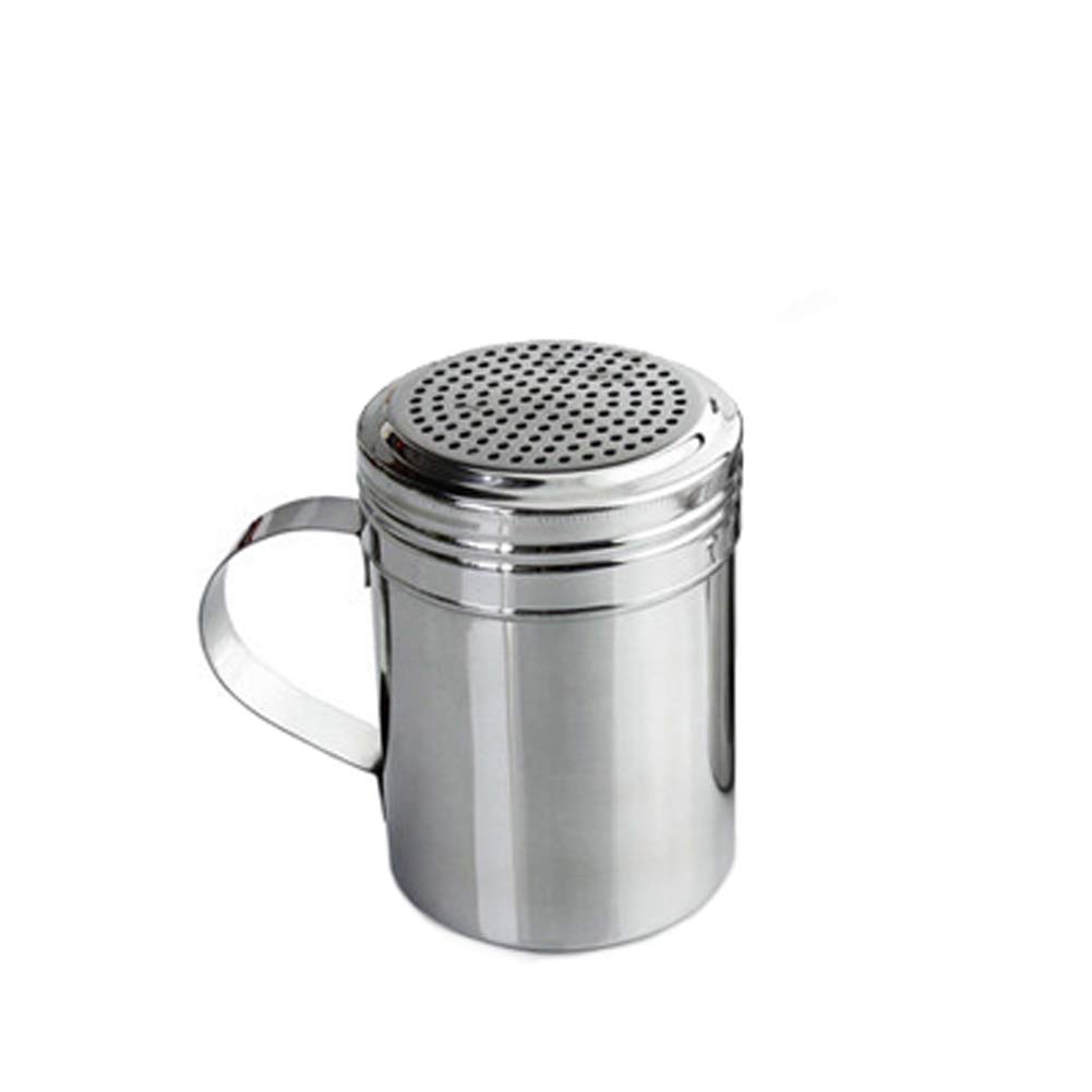 Stainless Steel Dredger Shaker with Handle for Chocolate,Cocoa,Sugar,Salt,Flour Icing Sugar Duster Spice Bottle 1/2Pcs Available (S,S-1PC)
