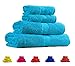 TRIDENT Soft and Light 100% Combed Cotton 400 GSM 4-Pieces (Bath & Hand) Towel Gift Set, Teal Sachet