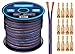 InstallGear 100ft 14 Gauge Speaker Wire with 12 Banana Plugs - Copper Clad Aluminum Cable for Clear Audio Sound - Easy-Install Car Speaker Wire and Home Theater Setup with Blue Black Jacket