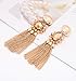 Bohemian Tassel Chandelier Dangle Earring For Women Girl Piercing Earring Clip On Earrings Long Drop Statement Earrings (clip on earring gold)
