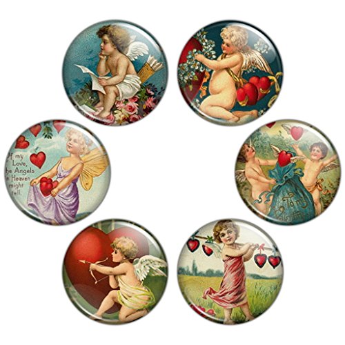 Button Bistro Women's Cupid 1.25 inch (32 mm) Pinback Button Set #1 Badges Pins
