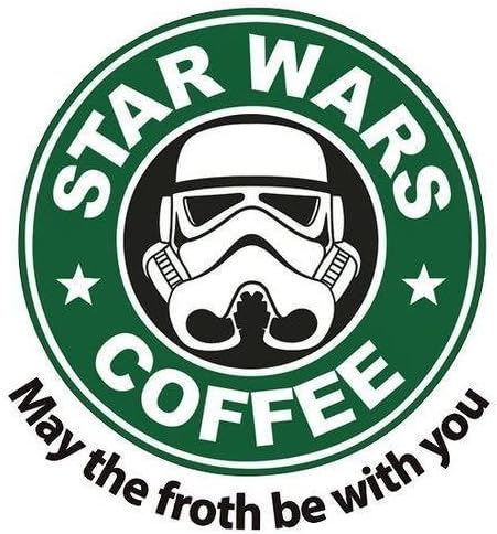 May The Froth Be With You - Star Wars Coffee - Square Wooden Coaster, Dark Brown