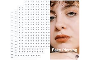 Longita Fake Piercings - Nose Ring, Eyebrow, Lip Ring, Labret Studs & More - Adhesive Face Jewelry