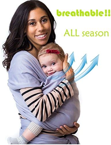 Baby Wrap Carrier Natural Cotton Nursing Baby Sling Suitable for Newborns 0-18 Months (Soft Comfortable Breathable)
