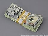 PROP MONEY USED, STAINED & DISTRESSED LOOK New Style $100s $10,000 Blank Filler Paper Pack for Movie, TV, Videos, Advertising & Novelty