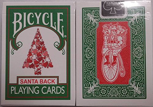 Bicycle 245 Green Deck Red Santa Maiden Back Playing Cards