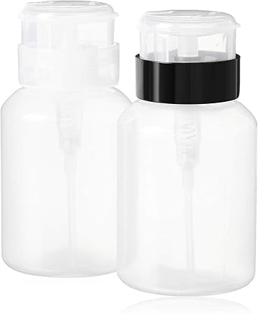 Amazon 0ml ネイルクリーナーボトル ポンプディスペンサー 液体ボトル容器 アルコールボトル リムーバーボトル ジェルクリーナー ジェルリムーバ ネイルリムーバー容器 ボトルを押す 家でも旅行でも使えるネイルケア用品 黒と白 2個セット Vlookee アクリル