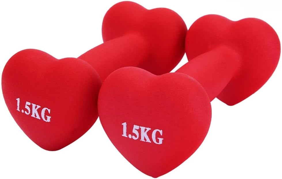 Xiaokeai Mancuerna Mancuernas A Pair of Dumbbells Heart Shape Barbell Home Fitness Equipment Female Thin Arm Material Training Arm Muscle Matte Texture Mancuerna Mancuernas