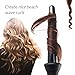 Curling Iron Professional Curling Wand Tourmaline Ceramic Barrel Hair Curler Hot Tools Beach Wave Curl for Long Hair Salon Home Use Travel | Heat Up Quickly | Heat Protective Glove | Black BLUETOPthumb 1